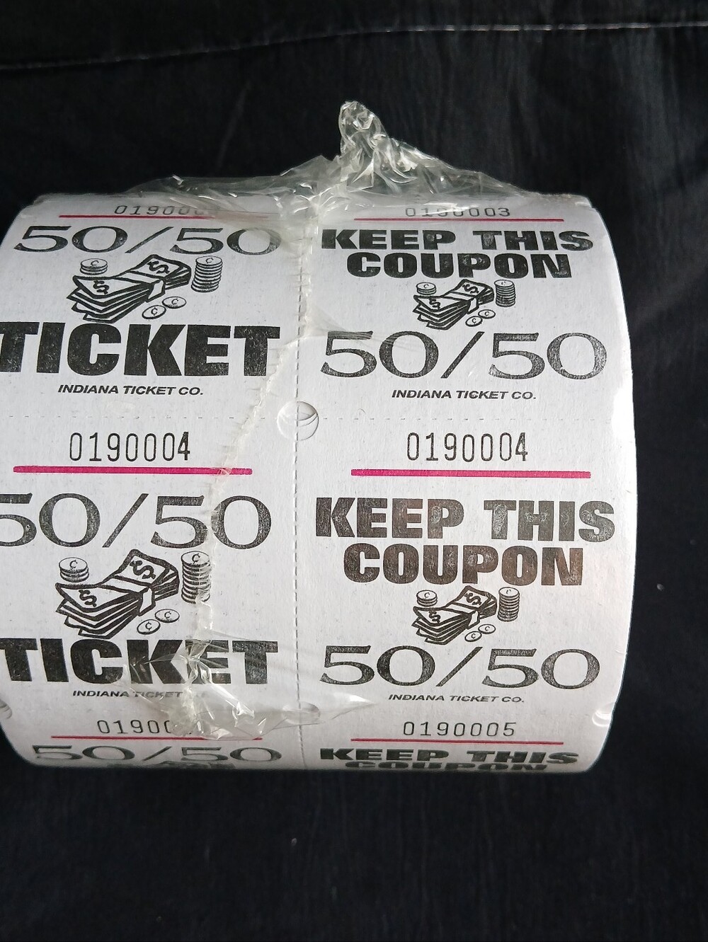 Amscan 50/50 Raffle Tickets in White with Pink Accents